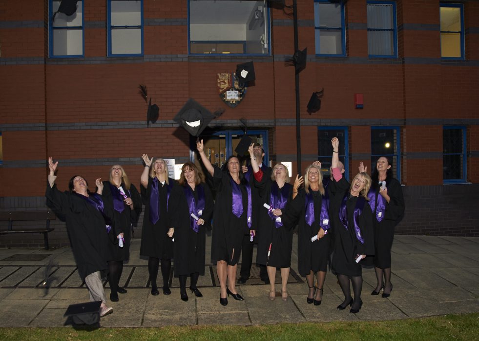 Graduation cap throwing